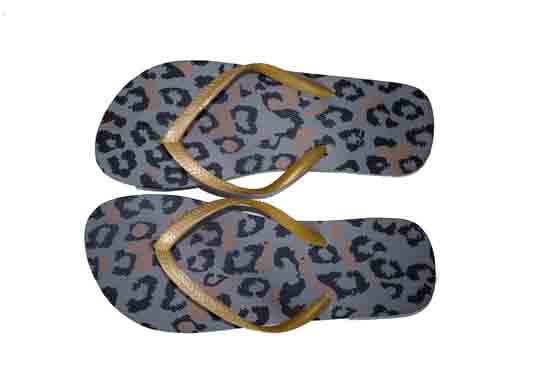 fashion emboss green flower lady flip flop
