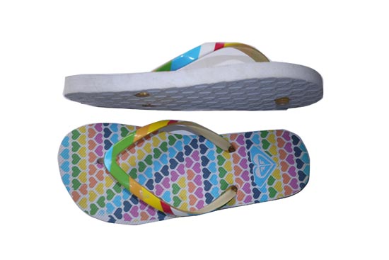 fashion emboss green flower lady flip flop