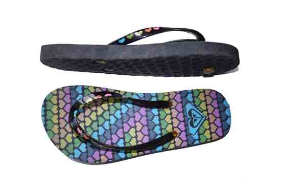 fashion emboss green flower lady flip flop