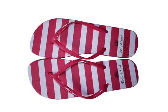 fashion emboss green flower lady flip flop