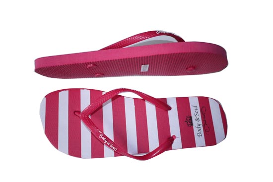 fashion emboss green flower lady flip flop